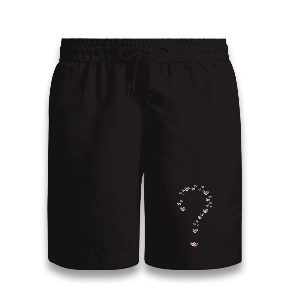 Heart Question Mark Black Shorts - Premium  from W.E.N.S. WIND - Just 7990! Shop now at W.E.N.S. WIND