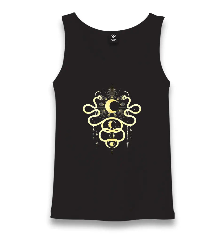 Snake And Moon Unisex Black Tank Top - Premium  from W.E.N.S. WIND - Just 6490! Shop now at W.E.N.S. WIND