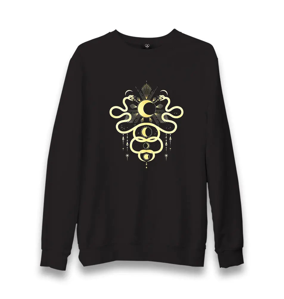 Snake And Moon Unisex Black Sweatshirt - Premium  from W.E.N.S. WIND - Just 10990! Shop now at W.E.N.S. WIND