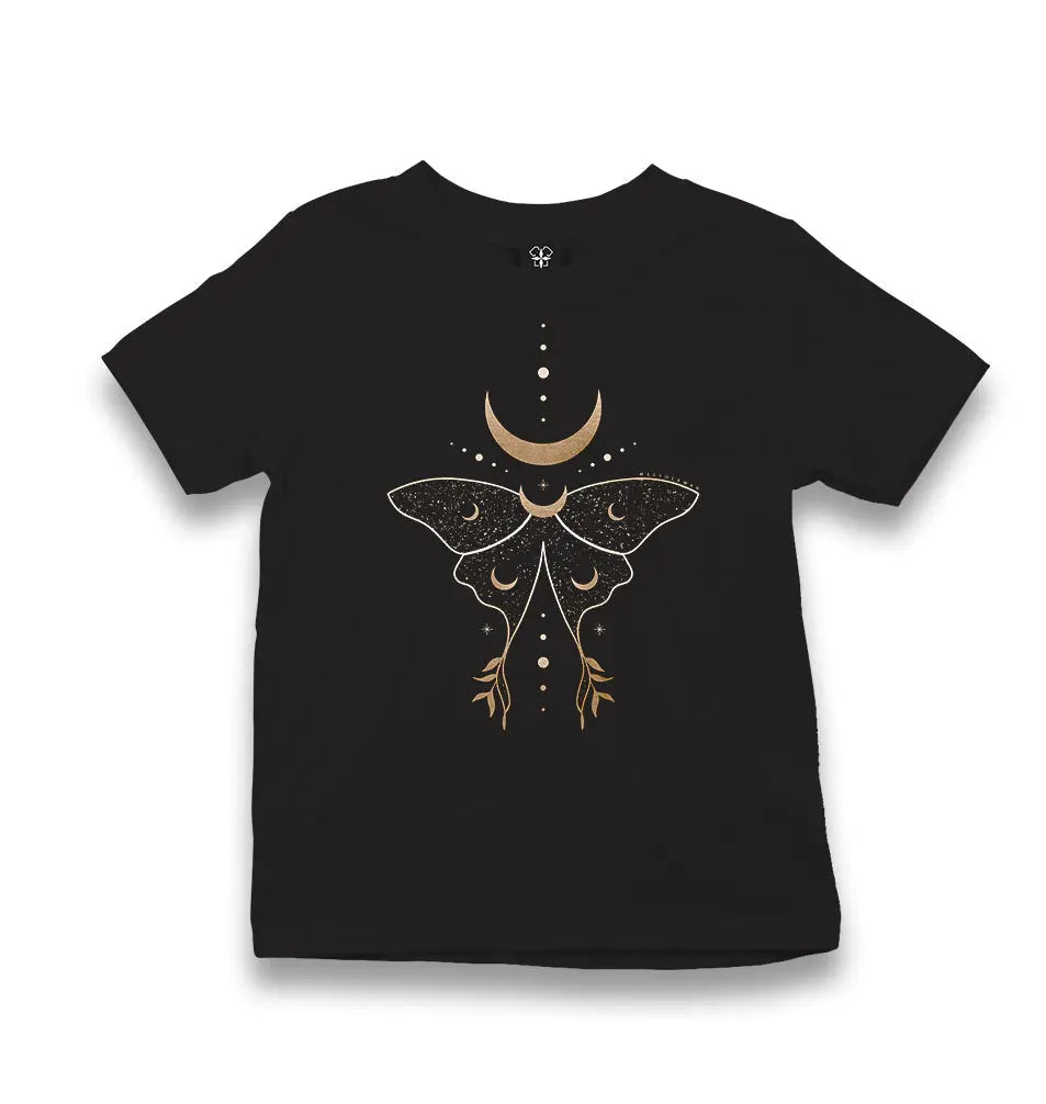 Butterfly And Moon Kid's Black T-shirt - Premium  from W.E.N.S. WIND - Just 5990! Shop now at W.E.N.S. WIND