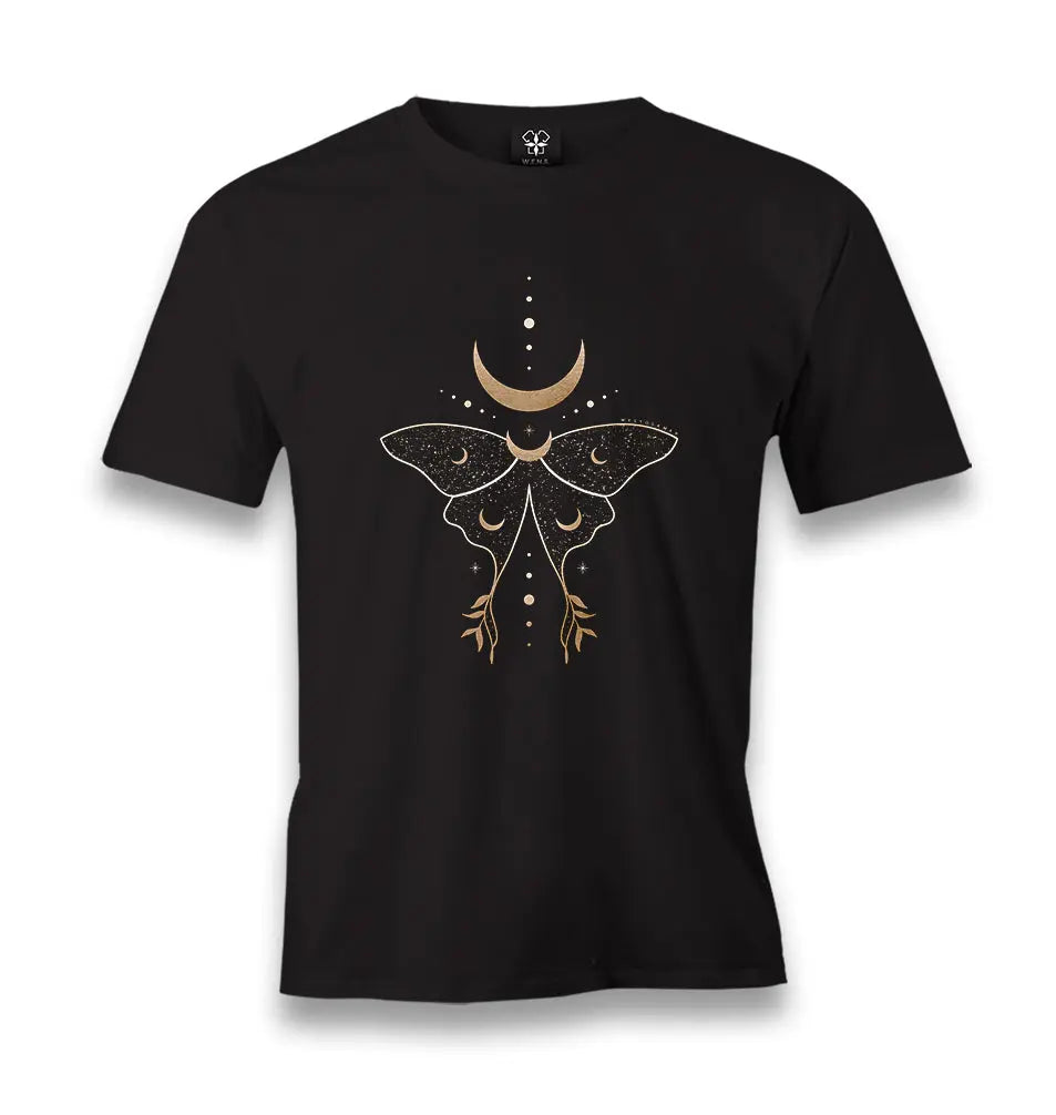 Butterfly And Moon Men's Black Tshirt - Premium  from W.E.N.S. WIND - Just 6490! Shop now at W.E.N.S. WIND