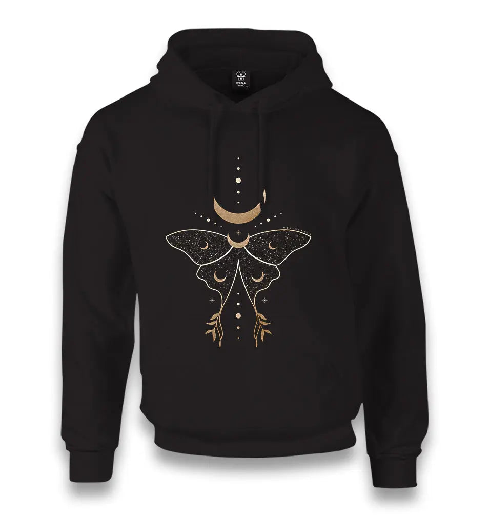 Butterfly And Moon Unisex Black Hoodie - Premium  from W.E.N.S. WIND - Just 11990! Shop now at W.E.N.S. WIND