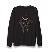 Butterfly And Moon Unisex Black Sweatshirt - Premium  from W.E.N.S. WIND - Just 10990! Shop now at W.E.N.S. WIND