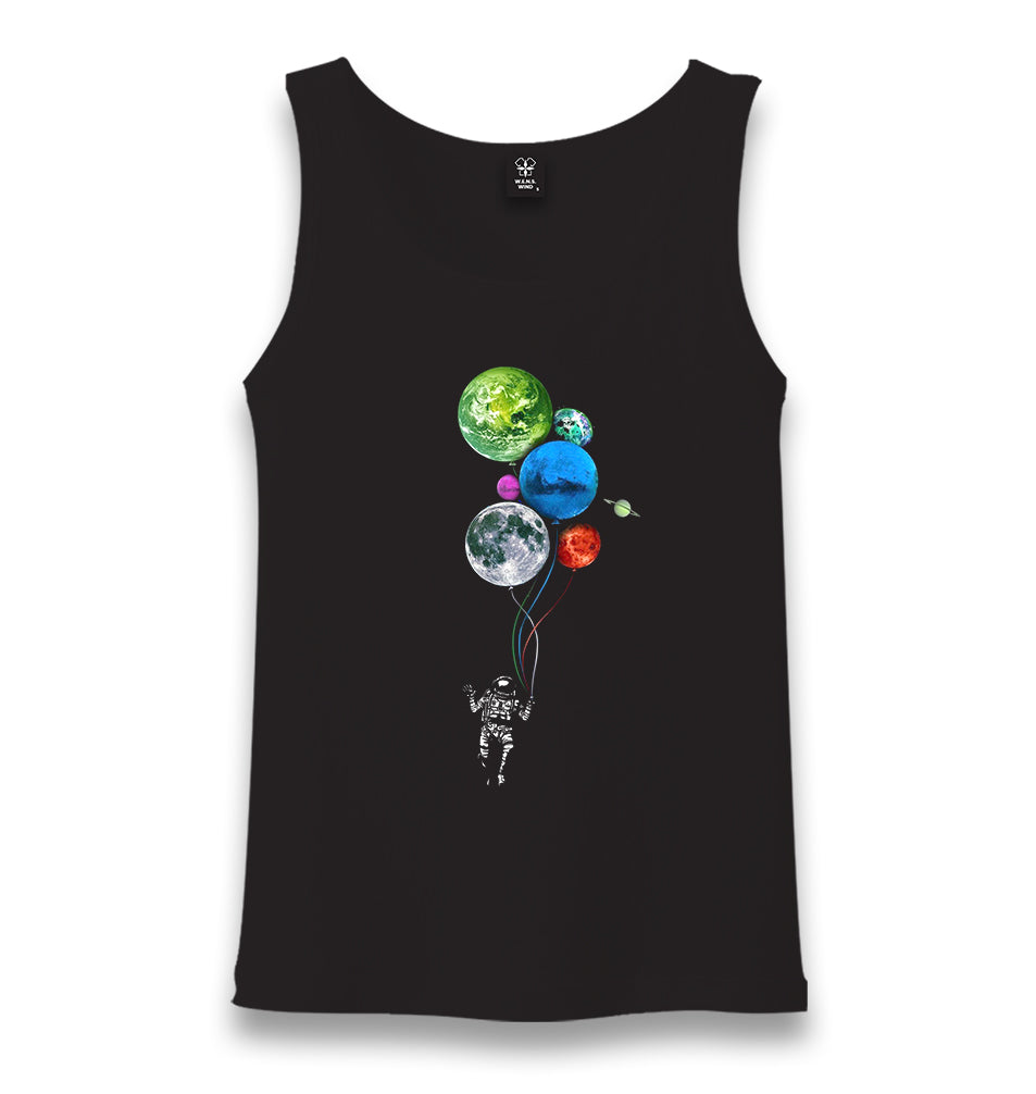 Baloon Planets - Astronaut Unisex Black Tank Top - Premium  from W.E.N.S. WIND - Just 6490! Shop now at W.E.N.S. WIND