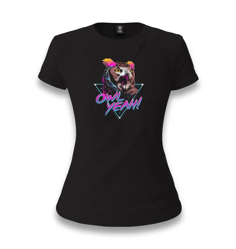 Owl Yeah Women's Black T-shirt - Premium  from W.E.N.S. WIND - Just 6490! Shop now at W.E.N.S. WIND