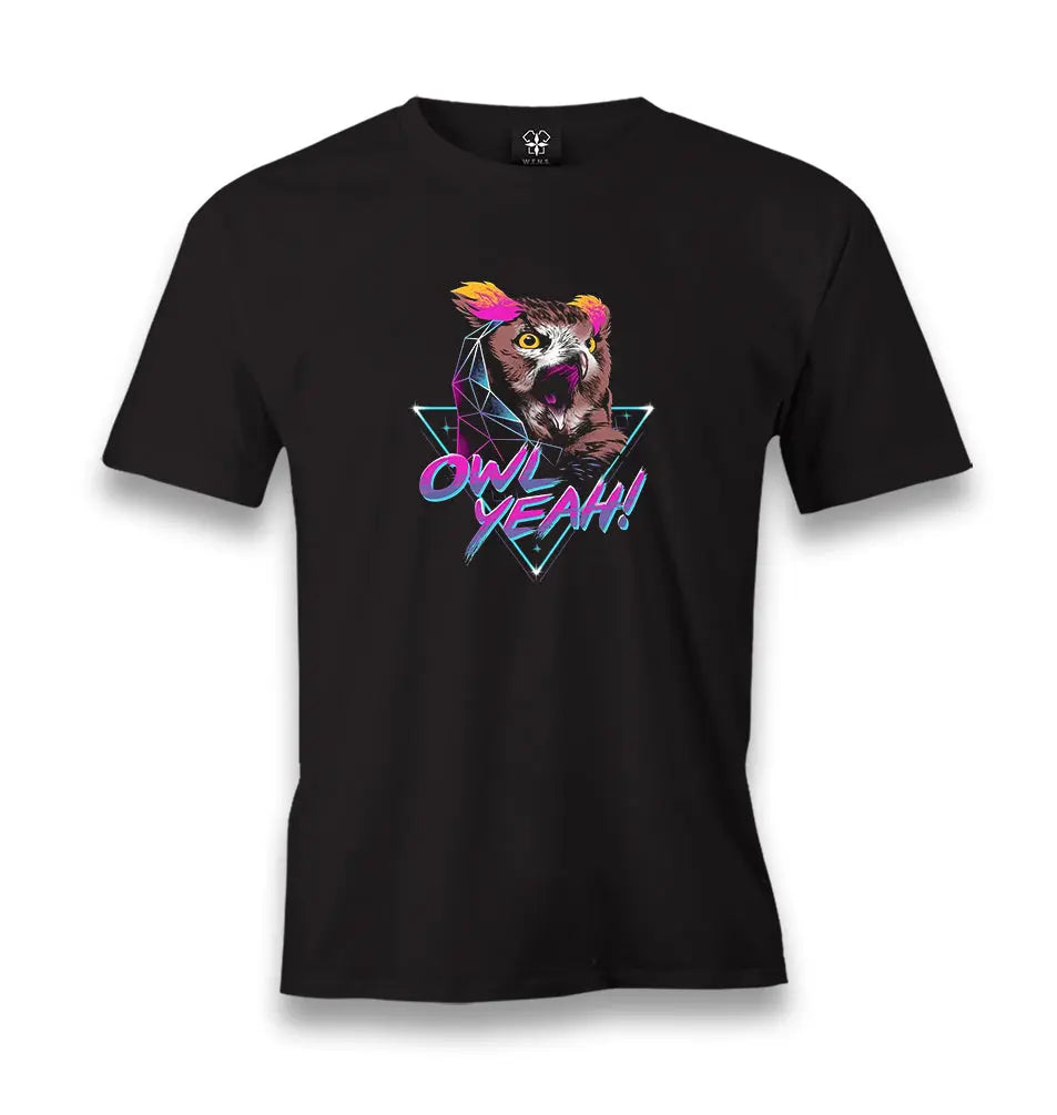 Owl Yeah Men's Black Tshirt - Premium  from W.E.N.S. WIND - Just 6490! Shop now at W.E.N.S. WIND