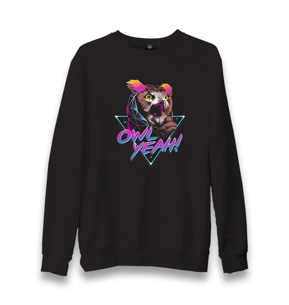 Owl Yeah Unisex Black Sweatshirt - Premium  from W.E.N.S. WIND - Just 10990! Shop now at W.E.N.S. WIND