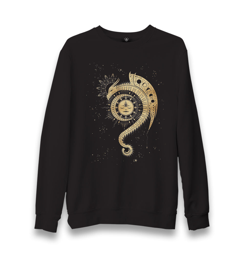 Dragon And Moon Unisex Black Sweatshirt - Premium  from W.E.N.S. WIND - Just 10990! Shop now at W.E.N.S. WIND