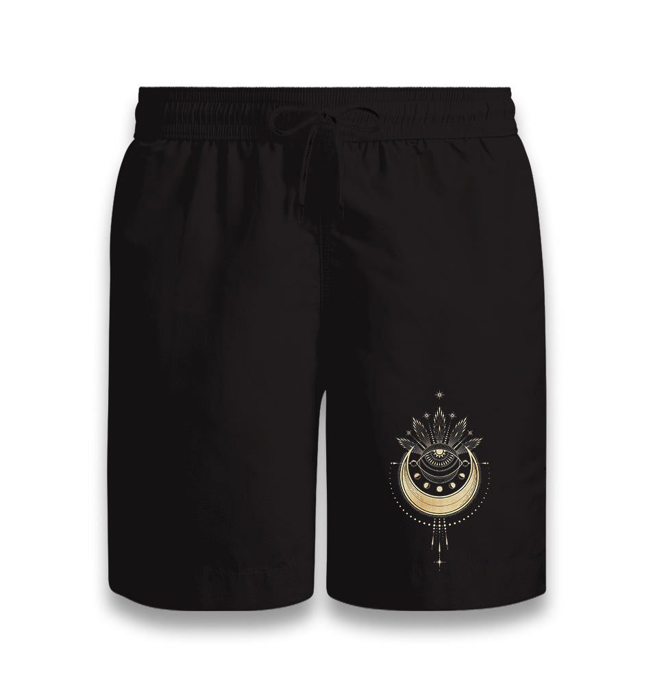 Geometric - Moon And Stars Black Shorts - Premium  from W.E.N.S. WIND - Just 7990! Shop now at W.E.N.S. WIND
