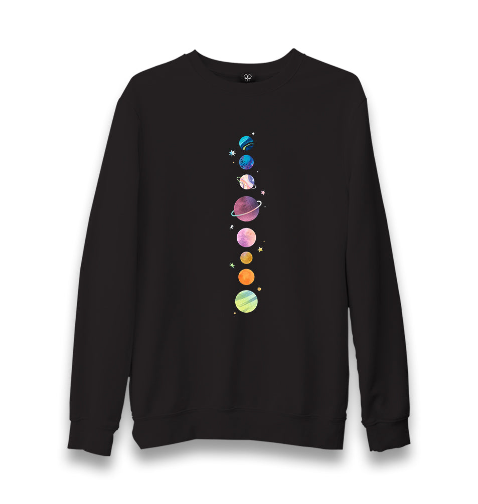 Planets Stars Unisex Black Sweatshirt - Premium  from W.E.N.S. WIND - Just 10990! Shop now at W.E.N.S. WIND