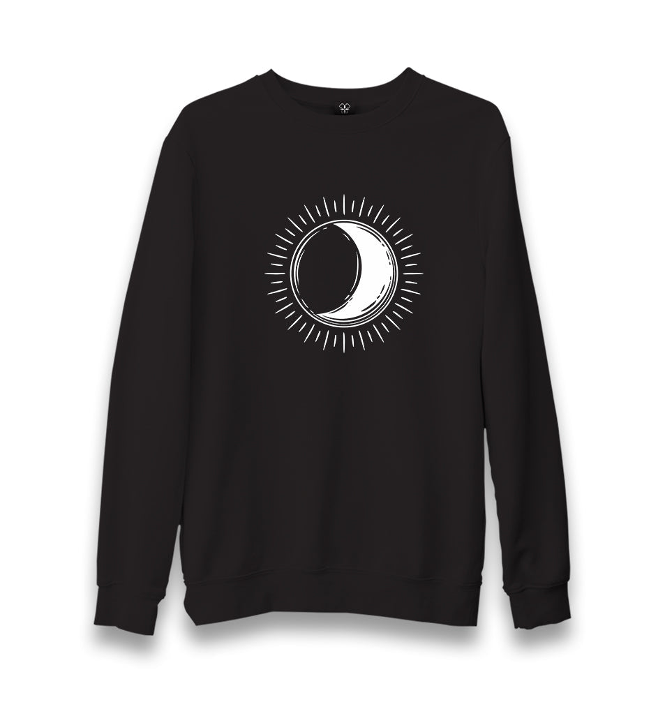 Full Sun Half Moon Unisex Black Sweatshirt - Premium  from W.E.N.S. WIND - Just 10990! Shop now at W.E.N.S. WIND