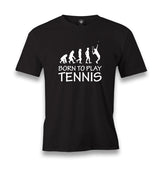 Tennis - Born To Play Men's Black Tshirt - Premium  from W.E.N.S. WIND - Just 6490! Shop now at W.E.N.S. WIND