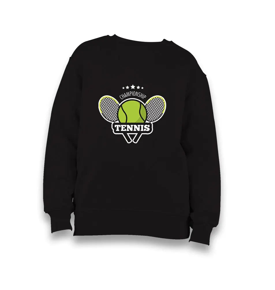 Tennis Championship Kid's Black Sweatshirt - Premium  from W.E.N.S. WIND - Just 7990! Shop now at W.E.N.S. WIND