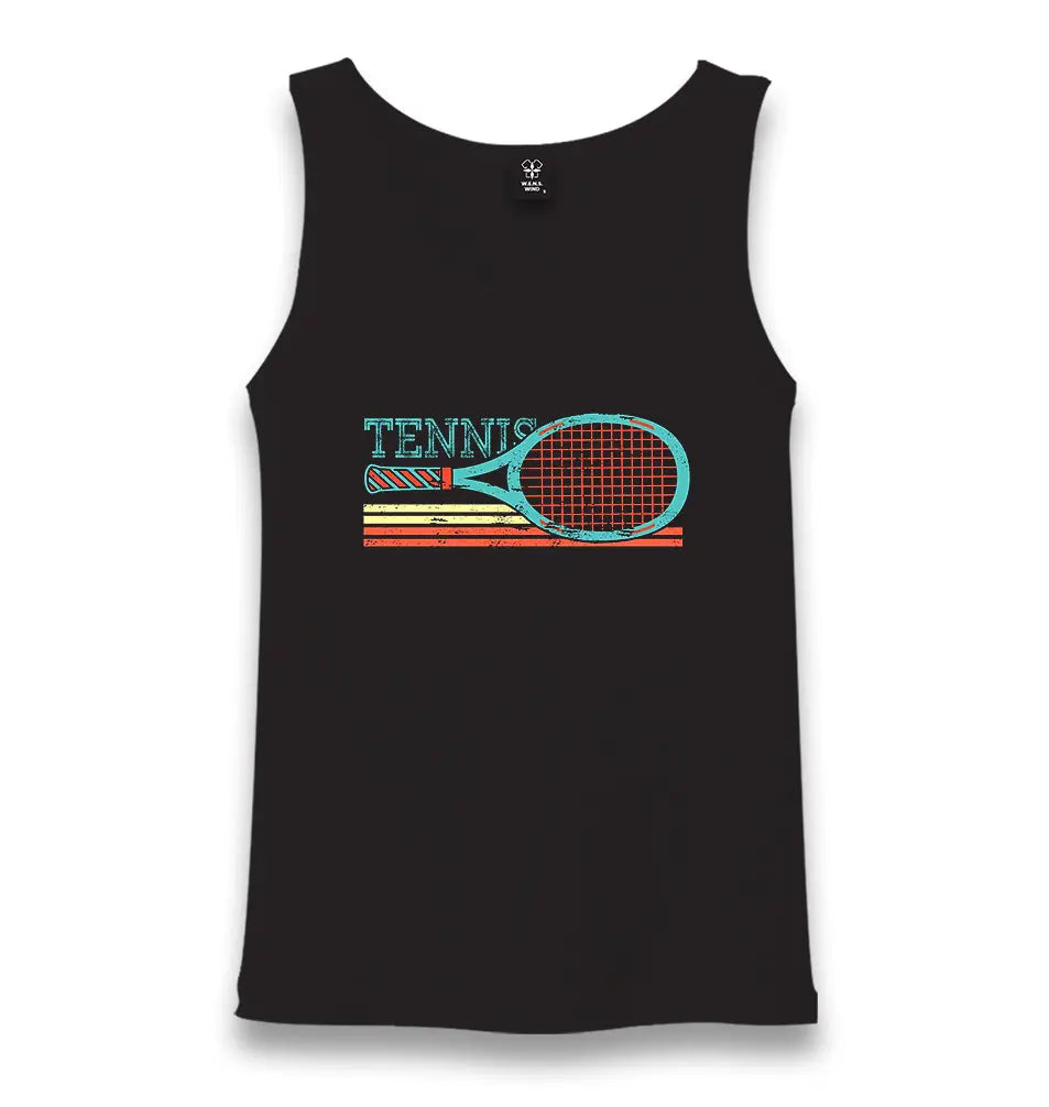 Tennis - Racket Horizontal Unisex Black Tank Top - Premium  from W.E.N.S. WIND - Just 6490! Shop now at W.E.N.S. WIND