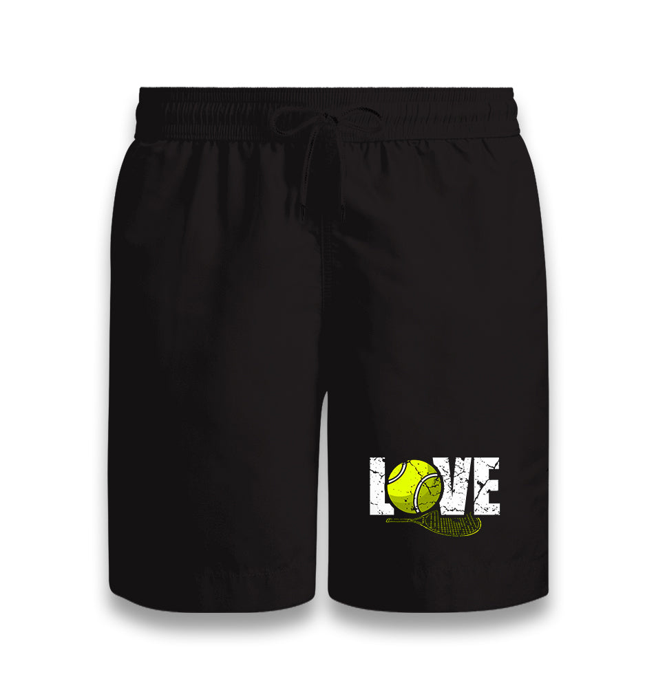 Tennis - Love Racket And Ball Black Shorts - Premium  from W.E.N.S. WIND - Just 7990! Shop now at W.E.N.S. WIND