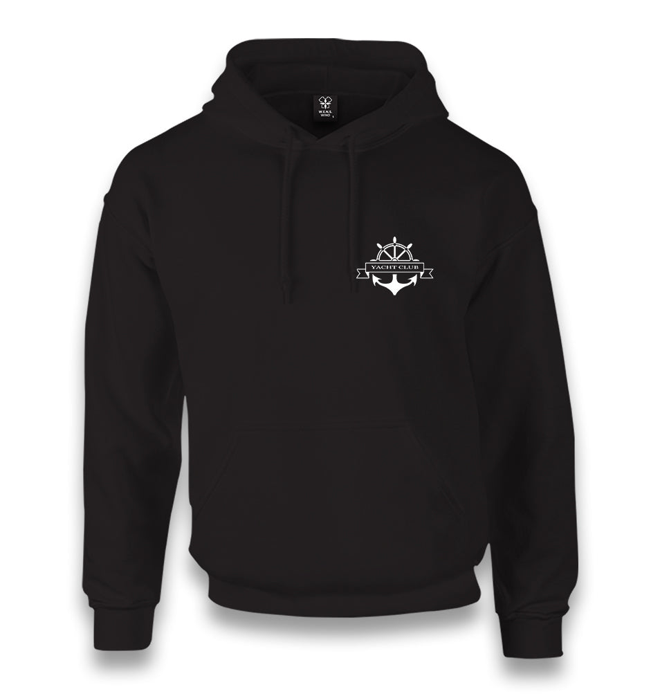 Yacht Club - Anchor Logo Unisex Black Hoodie - Premium  from W.E.N.S. WIND - Just 11990! Shop now at W.E.N.S. WIND