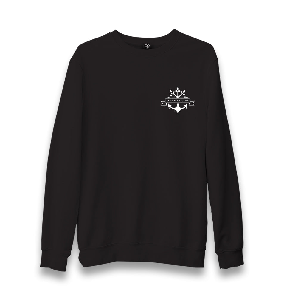 Yacht Club - Anchor Logo Unisex Black Sweatshirt - Premium  from W.E.N.S. WIND - Just 10990! Shop now at W.E.N.S. WIND