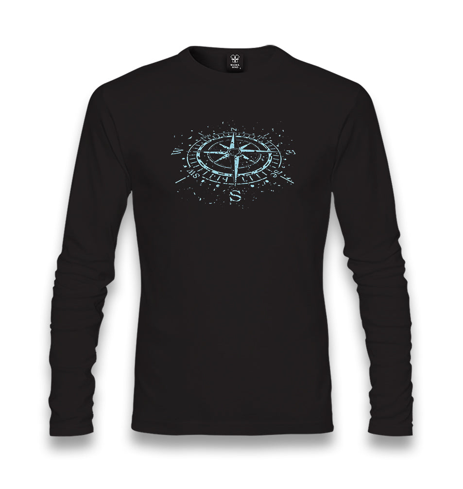 Compass Black Unisex Black Longsleeve - Premium  from W.E.N.S. WIND - Just 7990! Shop now at W.E.N.S. WIND