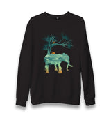 Nature Adventure Camp Elephant Unisex Black Sweatshirt - Premium  from W.E.N.S. WIND - Just 10990! Shop now at W.E.N.S. WIND