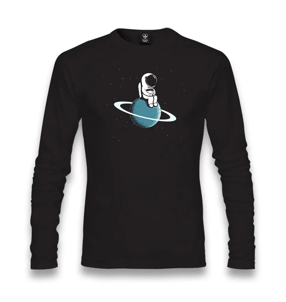 Alone On The Saturn Unisex Black Longsleeve - Premium  from W.E.N.S. WIND - Just 7990! Shop now at W.E.N.S. WIND