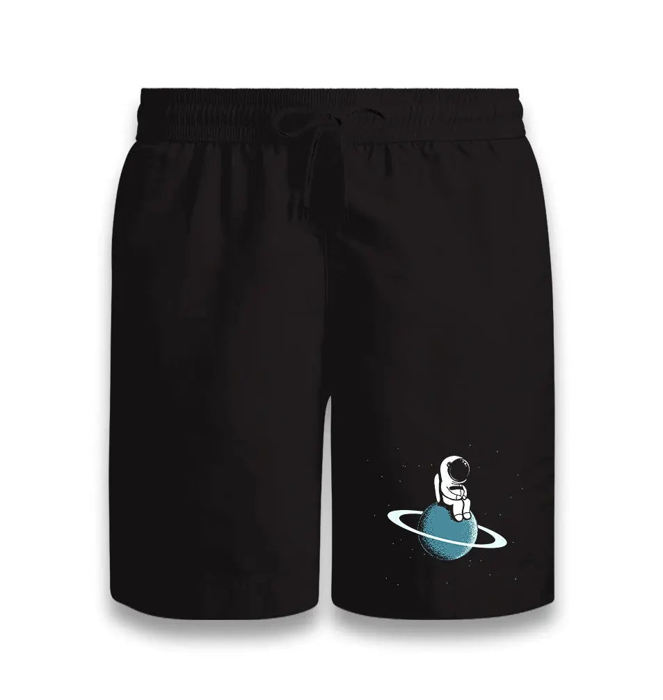 Alone On The Saturn Black Shorts - Premium  from W.E.N.S. WIND - Just 7990! Shop now at W.E.N.S. WIND