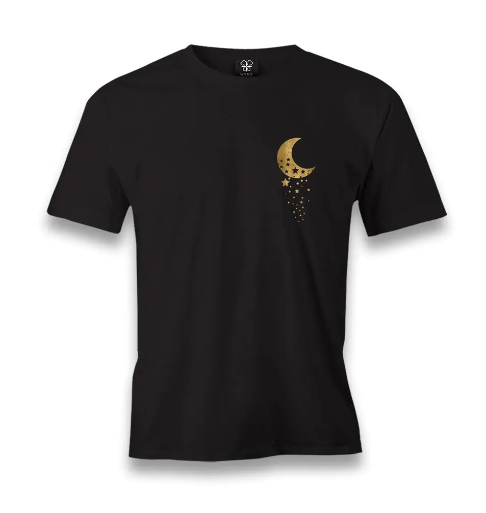 Space - Stars Falling From The Moon Men's Black Tshirt - Premium  from W.E.N.S. WIND - Just 6490! Shop now at W.E.N.S. WIND