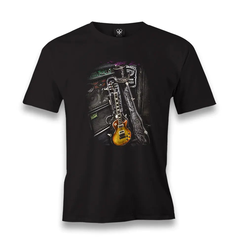 Music - Guitar Men's Black Tshirt - Premium  from W.E.N.S. WIND - Just 6490! Shop now at W.E.N.S. WIND