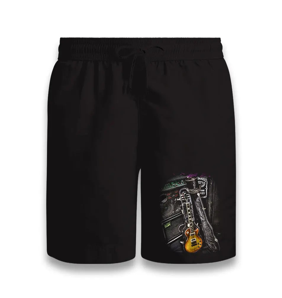 Music - Guitar Black Shorts - Premium  from W.E.N.S. WIND - Just 7990! Shop now at W.E.N.S. WIND