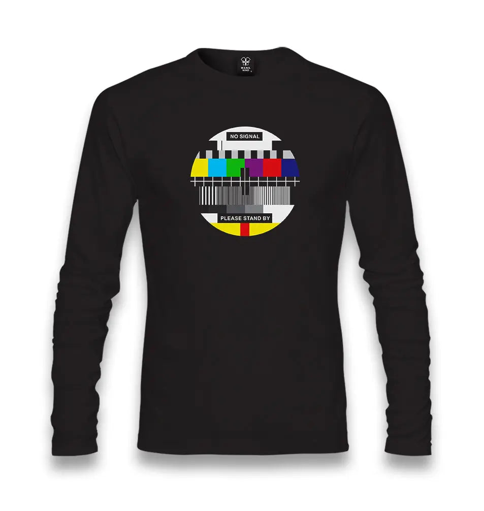 TV No Signal Unisex Black Longsleeve - Premium  from W.E.N.S. WIND - Just 7990! Shop now at W.E.N.S. WIND