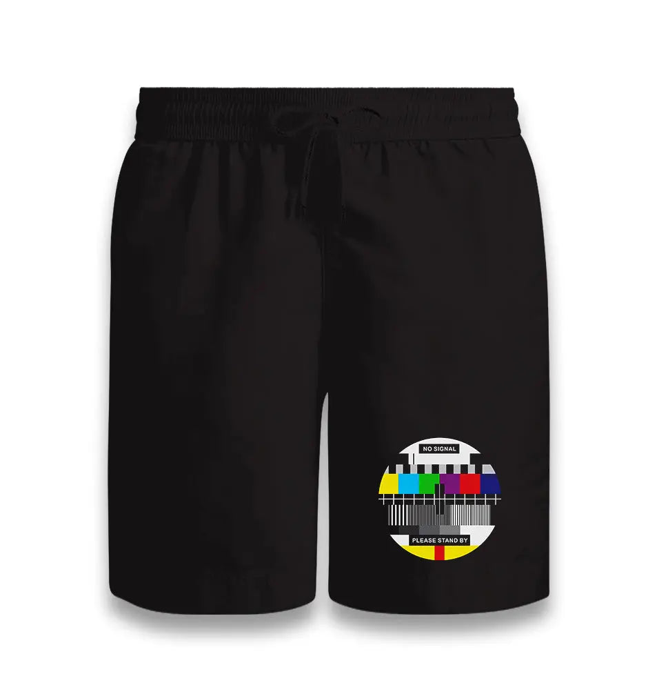 TV No Signal Black Shorts - Premium  from W.E.N.S. WIND - Just 7990! Shop now at W.E.N.S. WIND