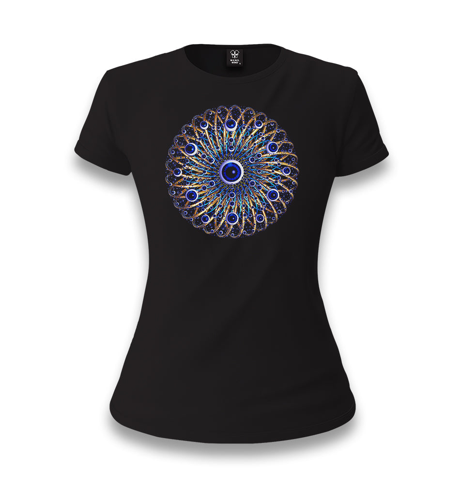 Evil Eye Lampwork Bead Women's Black T-shirt - Premium  from W.E.N.S. WIND - Just 6490! Shop now at W.E.N.S. WIND
