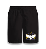 Raven Silhouette with Viking Symbols Black Shorts - Premium  from W.E.N.S. WIND - Just 7990! Shop now at W.E.N.S. WIND