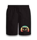 Baby Cat Looking from a Retro Background Black Shorts - Premium  from W.E.N.S. WIND - Just 7990! Shop now at W.E.N.S. WIND