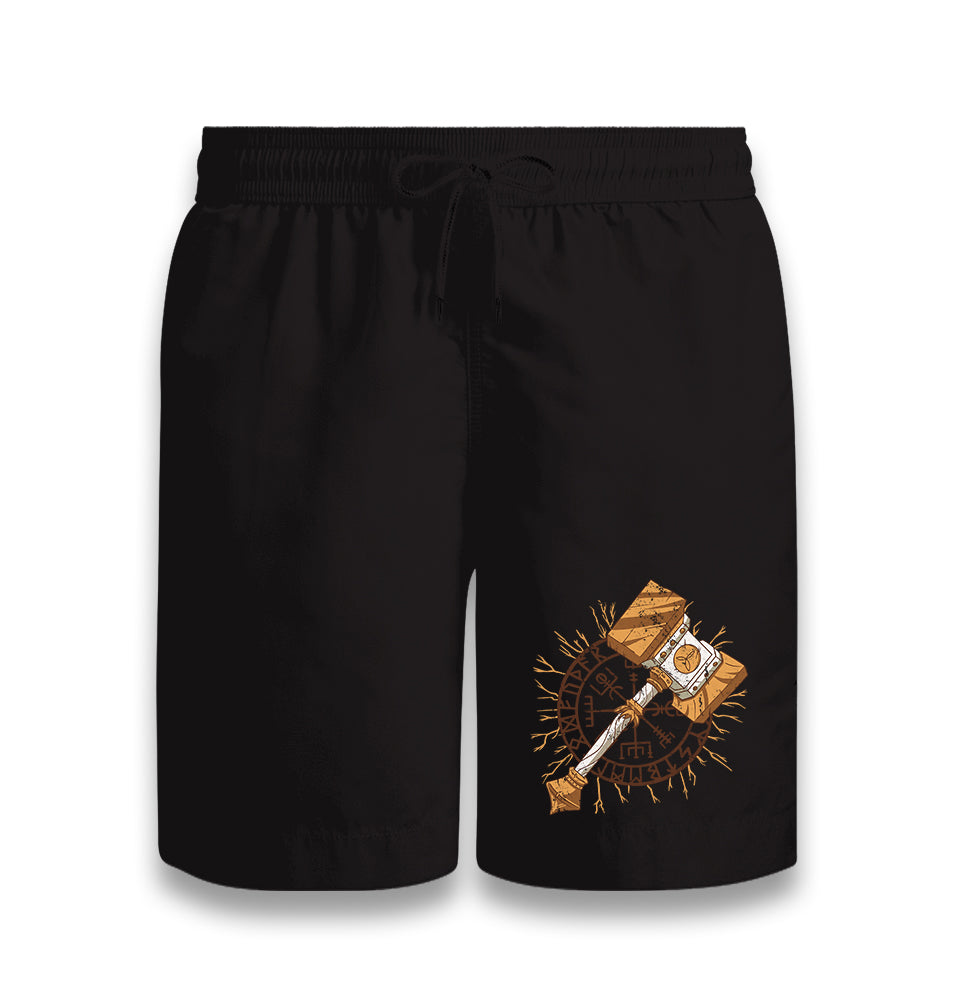 Viking Mallet in front of a Viking Thunder Logo Black Shorts - Premium  from W.E.N.S. WIND - Just 7990! Shop now at W.E.N.S. WIND