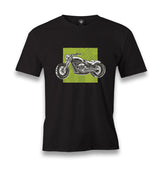 Motorcyle on a Green Men's Black Tshirt - Premium  from W.E.N.S. WIND - Just 6490! Shop now at W.E.N.S. WIND