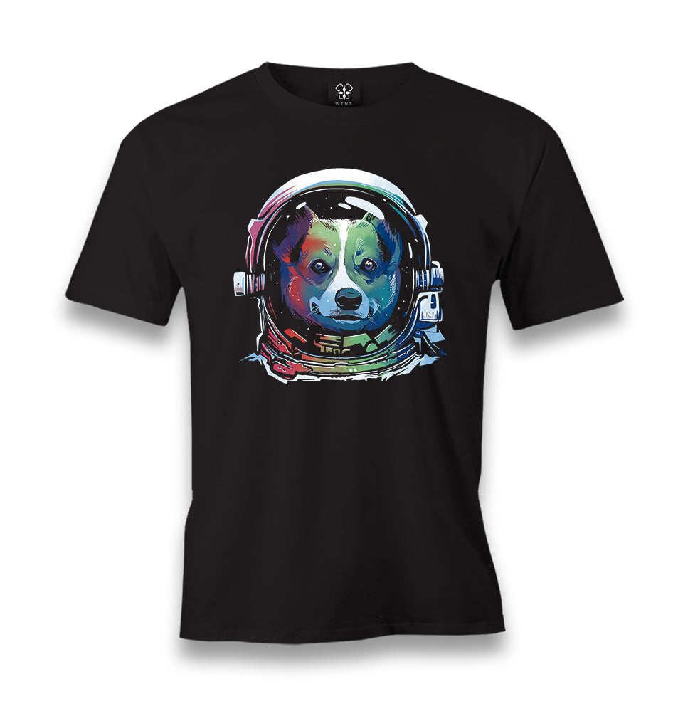 Space Dog Astronaut Men's Black Tshirt - Premium  from W.E.N.S. WIND - Just 6490! Shop now at W.E.N.S. WIND