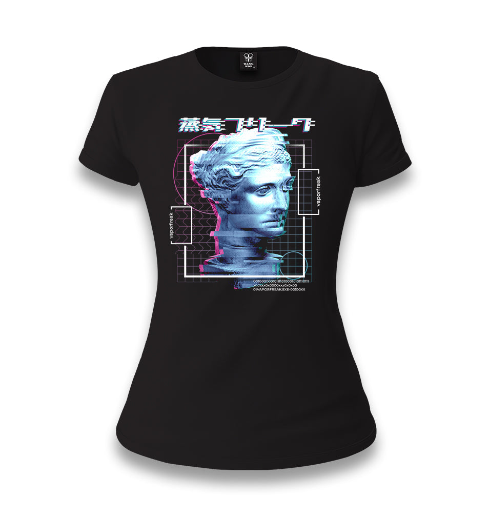 Statue Digital Woman Freak Women's Black T-shirt - Premium  from W.E.N.S. WIND - Just 6490! Shop now at W.E.N.S. WIND