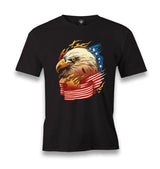 Eagle and American Flag Men's Black Tshirt - Premium  from W.E.N.S. WIND - Just 6490! Shop now at W.E.N.S. WIND