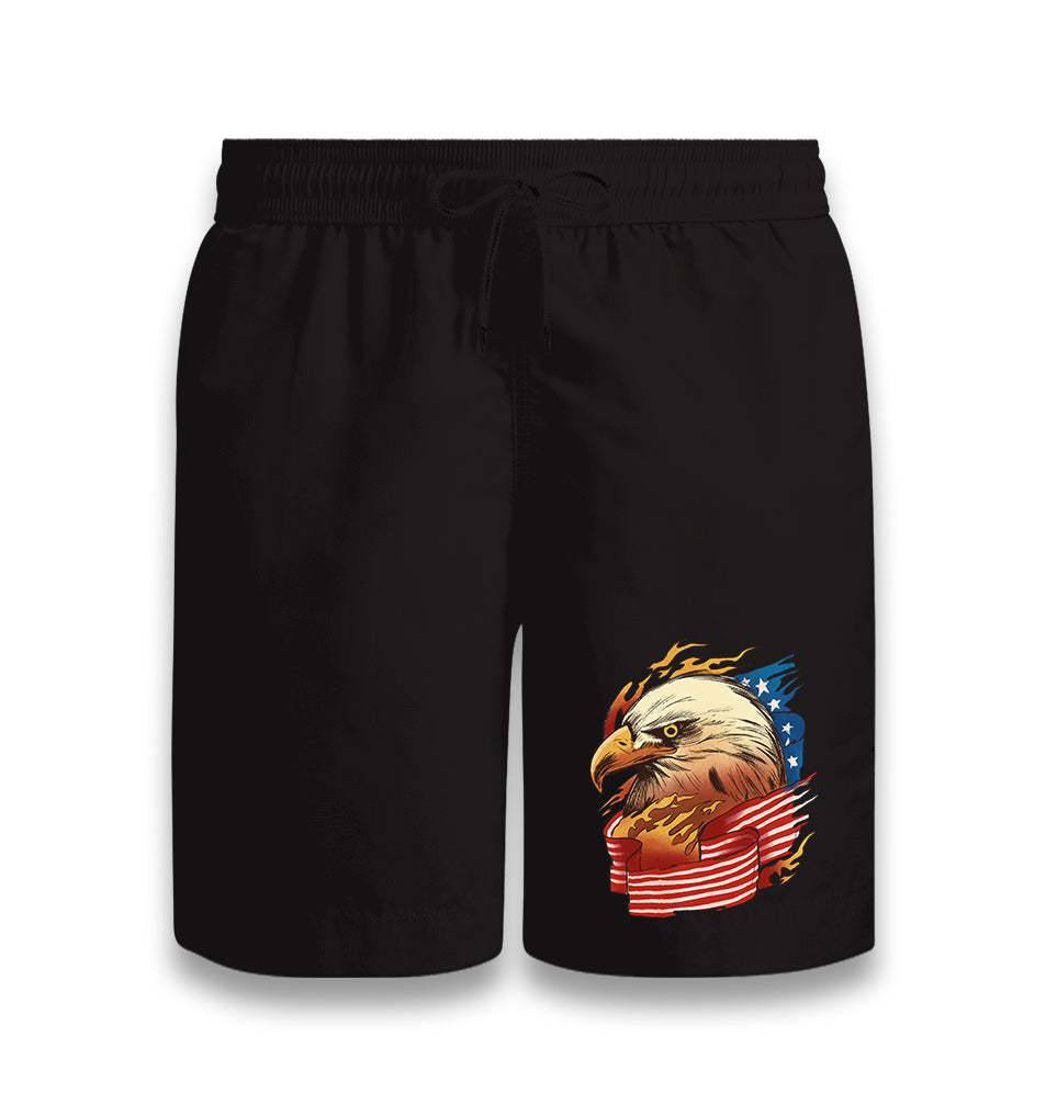 Eagle and American Flag Black Shorts - Premium  from W.E.N.S. WIND - Just 7990! Shop now at W.E.N.S. WIND