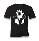 King Logo with a Man Holding Weights Men's Black Tshirt - Premium  from W.E.N.S. WIND - Just 6490! Shop now at W.E.N.S. WIND