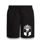 Queen Logo with a Woman Holding Weights Black Shorts - Premium  from W.E.N.S. WIND - Just 7990! Shop now at W.E.N.S. WIND