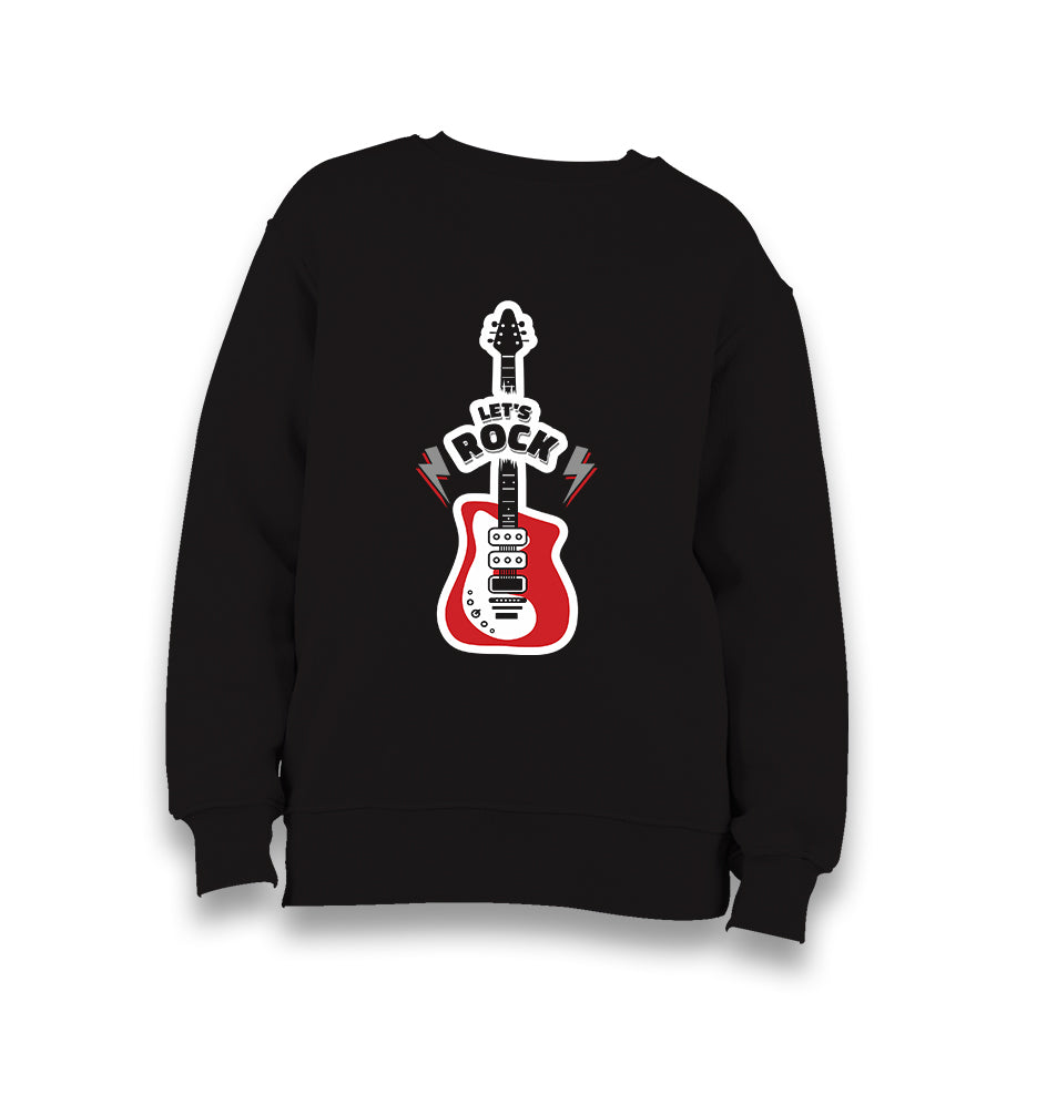 Let's Rock Red Guitar Kid's Black Sweatshirt - Premium  from W.E.N.S. WIND - Just 7990! Shop now at W.E.N.S. WIND