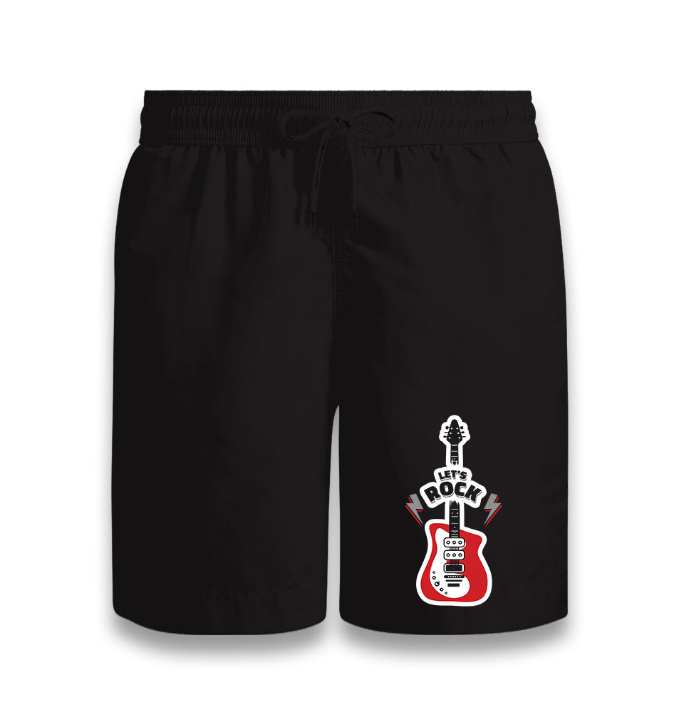 Let's Rock Red Guitar Black Shorts - Premium  from W.E.N.S. WIND - Just 7990! Shop now at W.E.N.S. WIND