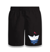 Paper Boat with a Red Flag Black Shorts - Premium  from W.E.N.S. WIND - Just 7990! Shop now at W.E.N.S. WIND