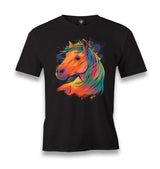 Horse Rainbow Hair Men's Black Tshirt - Premium  from W.E.N.S. WIND - Just 6490! Shop now at W.E.N.S. WIND