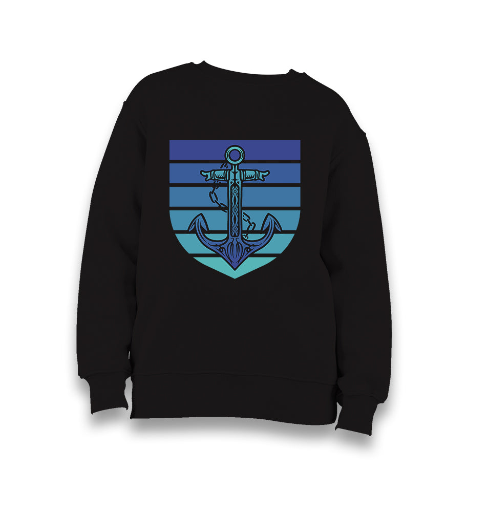 Blue Anchor Kid's Black Sweatshirt - Premium  from W.E.N.S. WIND - Just 7990! Shop now at W.E.N.S. WIND