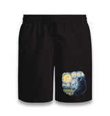 Cat in Van Gogh's Starry Night Black Shorts - Premium  from W.E.N.S. WIND - Just 7990! Shop now at W.E.N.S. WIND