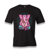 Pink Elephant Meditating in a Yoga Pose Men's Black Tshirt - Premium  from W.E.N.S. WIND - Just 6490! Shop now at W.E.N.S. WIND