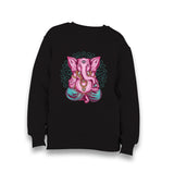 Pink Elephant Meditating in a Yoga Pose Kid's Black Sweatshirt - Premium  from W.E.N.S. WIND - Just 7990! Shop now at W.E.N.S. WIND