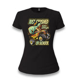 Dinosaur Riding Monster Truck Back to School Women's Black T-shirt - Premium  from W.E.N.S. WIND - Just 6490! Shop now at W.E.N.S. WIND